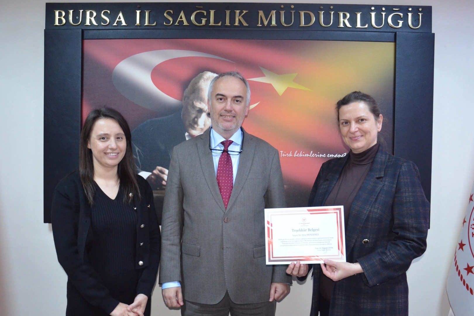 Bursa İl Sağlık'tan SHM&rsquo;ye y&ouml;nlendirme yapan hekimlere teşekk&uuml;r
