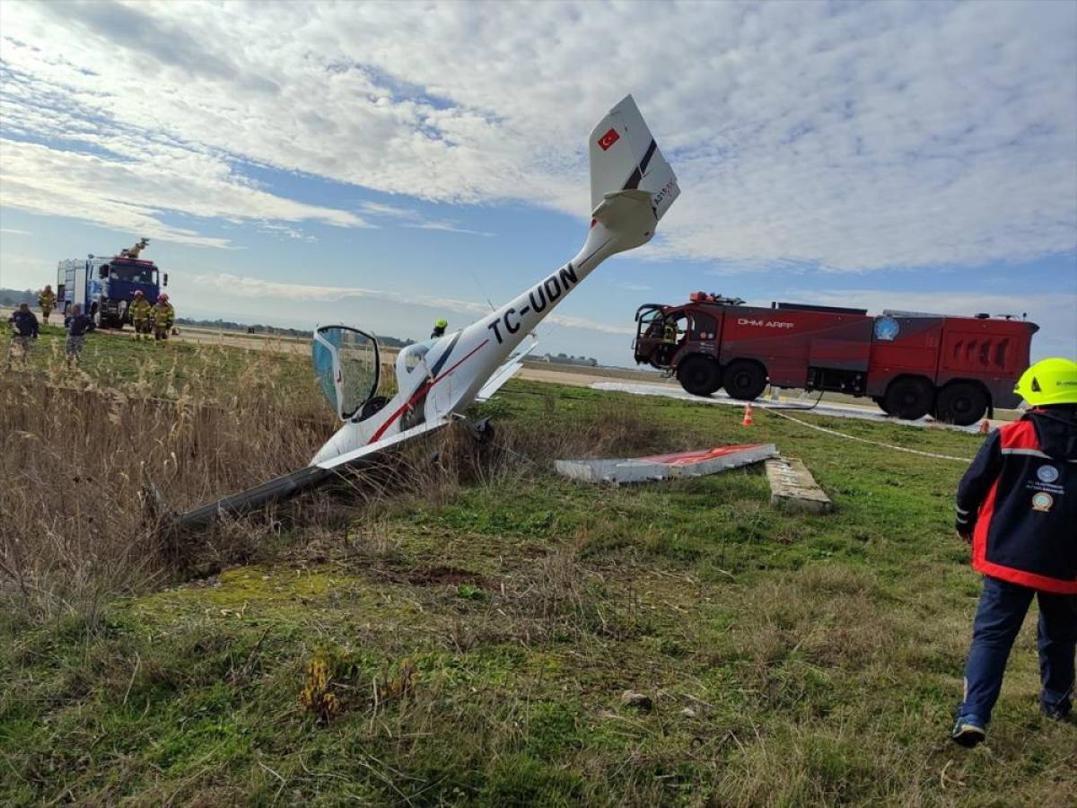 Bursa’da pistten çıkan eğitim uçağının pilotu yaralandı