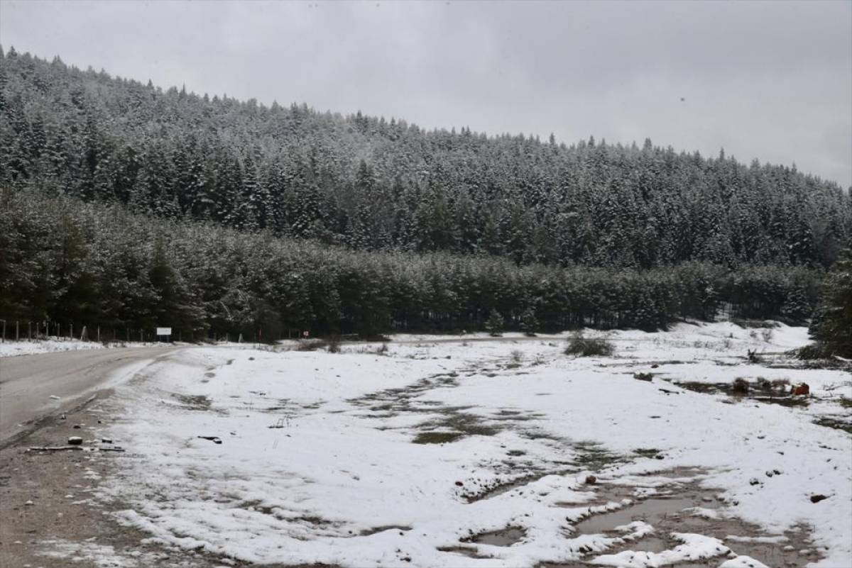 Bolu ve Karab&uuml;k'&uuml;n y&uuml;ksek kesimlerine ilkbaharın ortasında kar yağdı