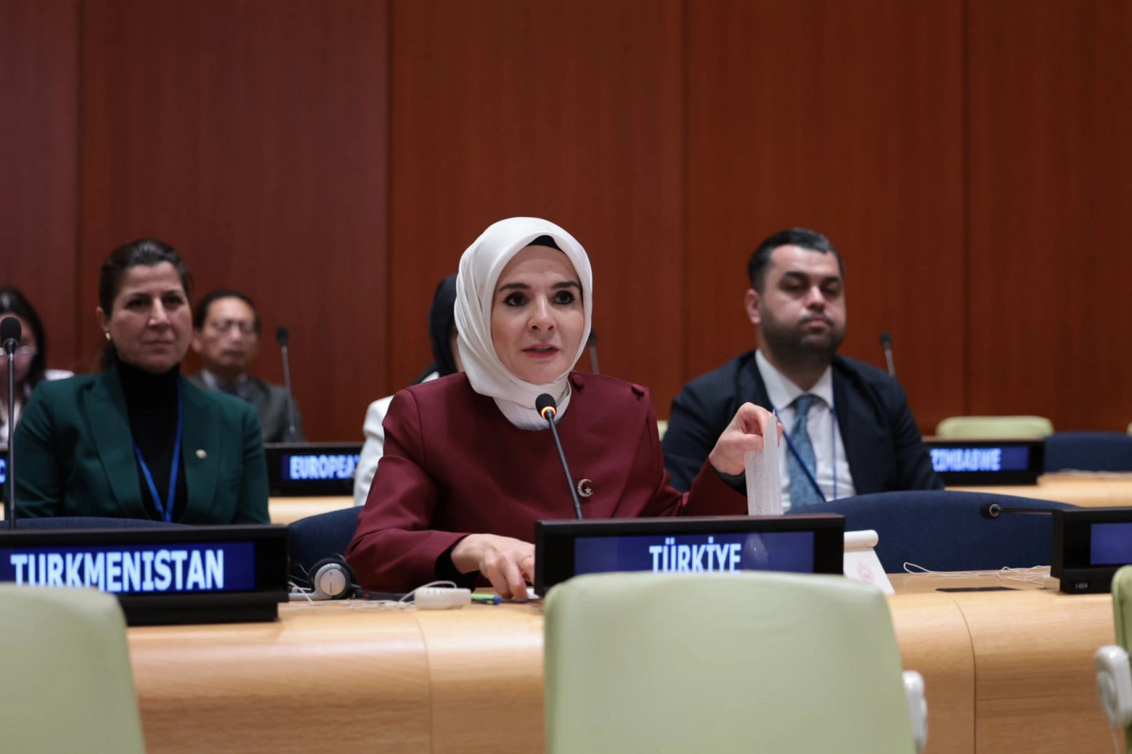 Bakan G&ouml;ktaş BM'de konuştu: Kadınlar ve &ccedil;ocuklar i&ccedil;in derin endişe duyuyoruz