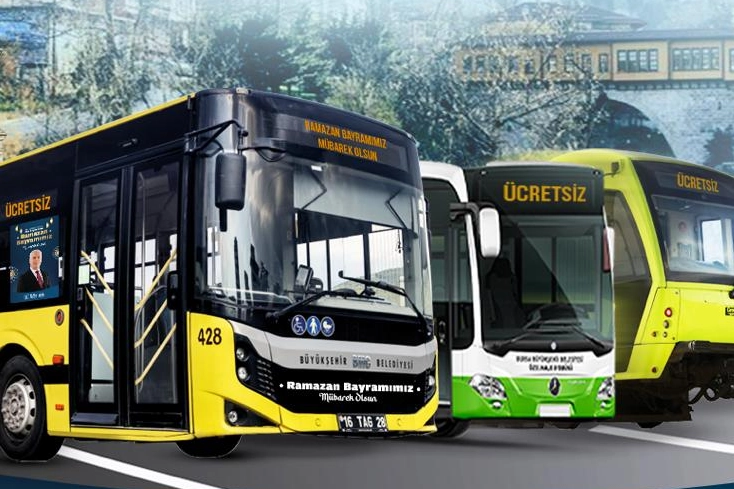 Bursa&rsquo;da bayram boyunca &uuml;cretsiz ulaşım