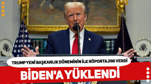 ABD Başkanı Trump yeni başkanlık döneminin ilk röportajında selefi Biden'a yüklendi