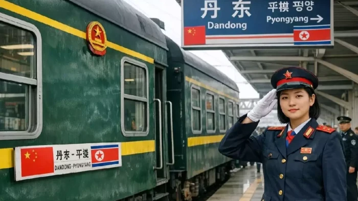 &Ccedil;in ile Kuzey Kore arasında 6 yıl sonra ilk yolcu treni seferi yapıldı