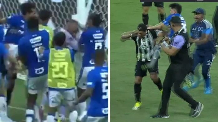 Cruzeiro ile Atletico Mineiro arasındaki ma&ccedil;ta 23 oyuncu kırmızı kart g&ouml;rd&uuml;