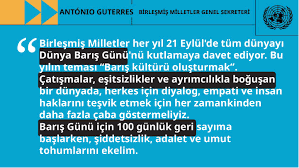 Dünya Barış Günü, bu yıl 