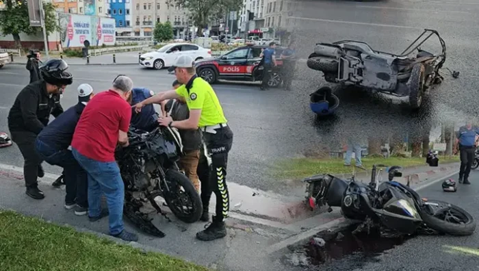 Fatih'te 3 motosikletin karıştığı kazada 1'i ağır 5 kişi yaralandı