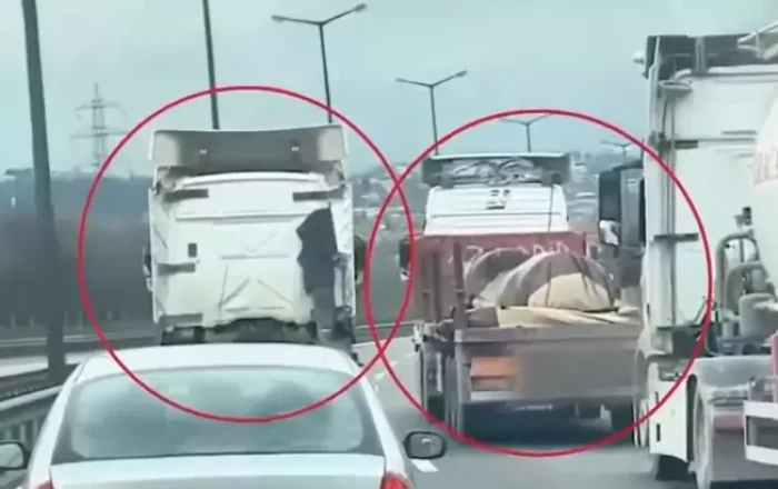 Kocaeli'de sol şeridi işgal eden tır s&uuml;r&uuml;c&uuml;s&uuml;ne idari para cezası