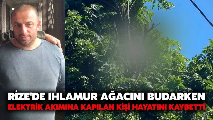 Rize'de ağa&ccedil; budarken elektrik akımına kapılan kişi &ouml;ld&uuml;
