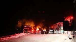 Tokat'ta taş ocağında &ccedil;ıkan yangına m&uuml;dahale ediliyor